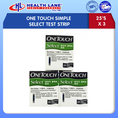 ONE TOUCH SIMPLE SELECT TEST STRIP (25'Sx3)